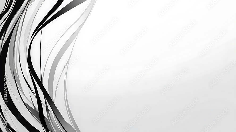 Poster abstract grayscale flowing lines design background