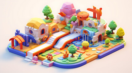 Naklejka premium Play Craft isometric 3D