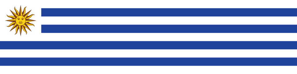 Uruguay flag long banner digital vector illustration