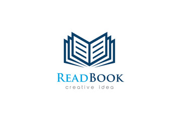 Creative Book Concept Logo Design Template