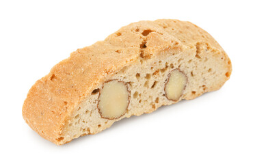 Traditional Italian almond biscuit (Cantucci) isolated on white