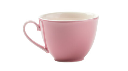Pink teacup with transparent background representing comfort and warmth