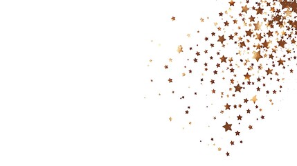 Golden Star Confetti Scattered On White Background