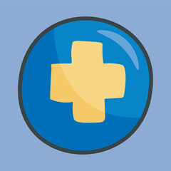 medical sign ball with outline flat vector design.