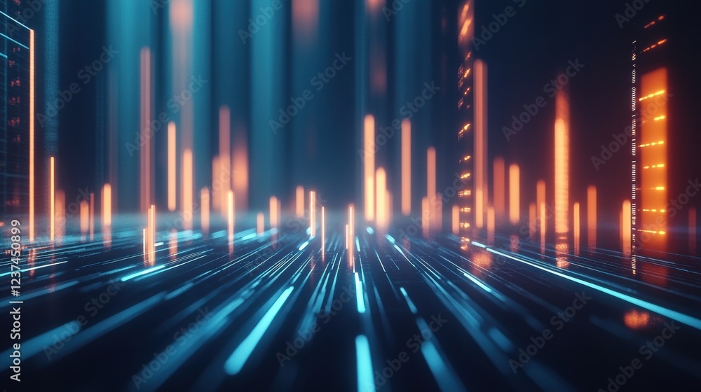 Poster abstract digital data stream background