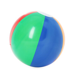 One bright inflatable ball isolated on white