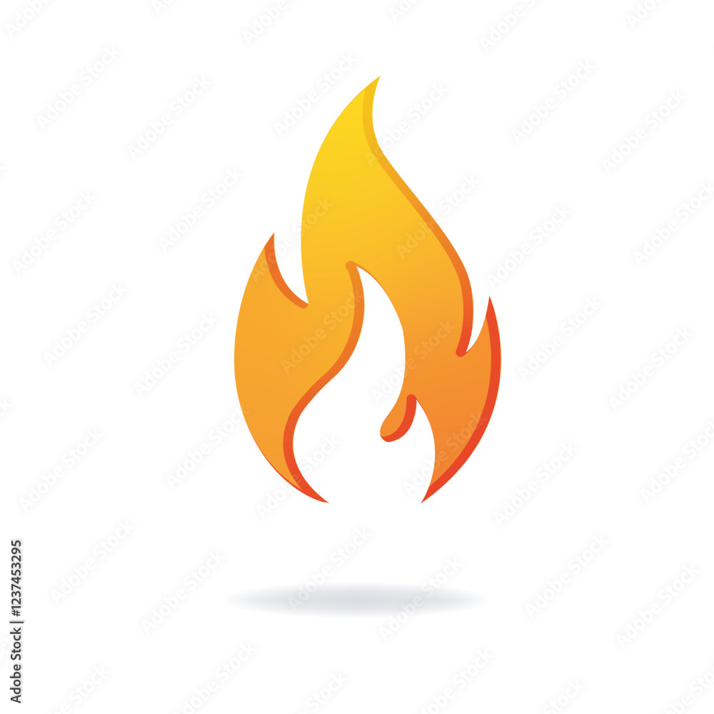 Poster abstract vector design of fire flame with gradient on white background