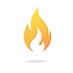 Flame icon vector design in orange gradient color
