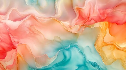 Obraz premium Abstract Fluid Art Pastel Color Swirls