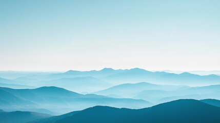 Fototapeta premium Landscape with abstract gradient of mountain peaks in blue colors, natural travel outdoor background