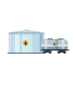 oil storage tank and train car clip art preview