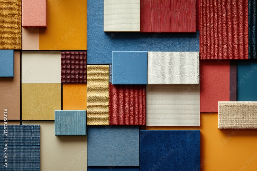 Poster abstract geometric color block design: a study in texture and hue.