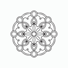 abstract floral lace ornament, pattern mandala line art vector