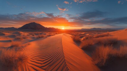 Naklejka premium Sunset over Namib Desert Dunes