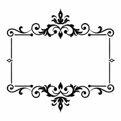 Ornate Decorative Frame with Elegant Swirls and Floral Design, Vintage Border with Artistic Flourishes, Intricate Swirl Patterns with Classic Detailing, Timeless Frame for Photos and Art