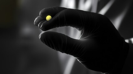 medical professional's hand carefully holding a dose of medicine, ready for testing in clinical research, illustrating the intersection of science and healthcare.