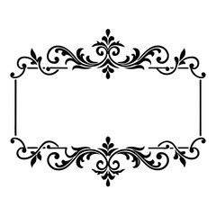 Ornate Decorative Frame with Elegant Swirls and Floral Design, Vintage Border with Artistic Flourishes, Intricate Swirl Patterns with Classic Detailing, Timeless Frame for Photos and Art
