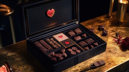 Valentine's Day gift box filled with a variety of chocolates, perfect for creating sweet memories with your special someone