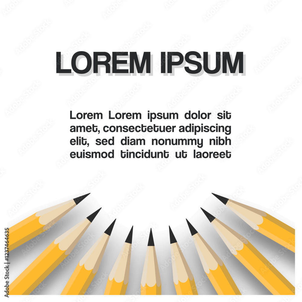 Aufkleber clean and clear vector design of pencils pointing at text