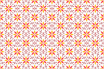 Flowers Seamless Pattern On White Background