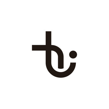 letter ti simple dot geometric logo vector