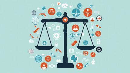 Balanced Scales Healthcare Equity Concept