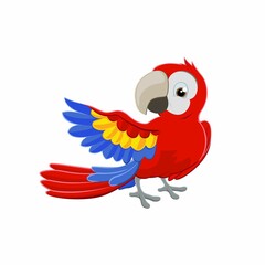 cartoon parrot on white background