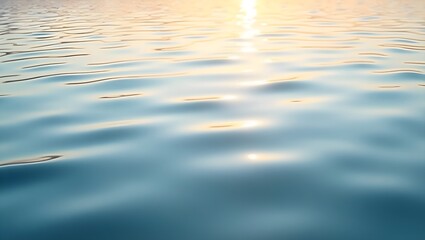 Smooth water surface with subtle ripples and soft reflections of light creating a calming and serene effect