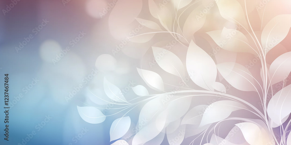 Aufkleber White leaves creating a soft and elegant background design