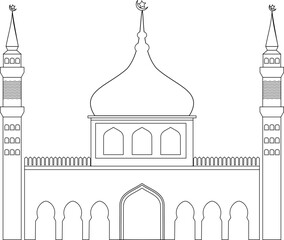 line art mosque illustration