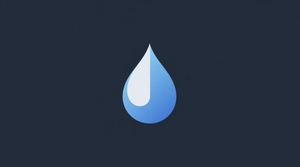 Captivating water drop illustration digital art clean design minimalist style blue hue