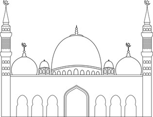 line art mosque illustration