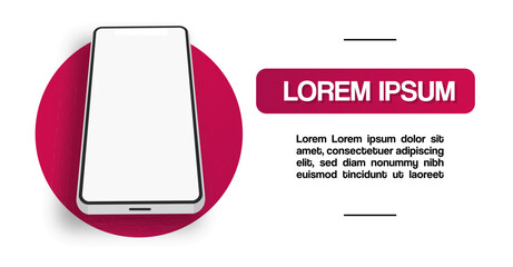 Vector design of a smartphone viewed from below with perspective