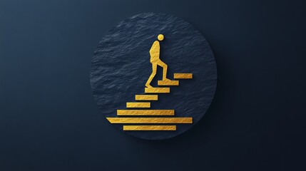 Climbing steps to success motivational graphic digital art modern environment abstract view