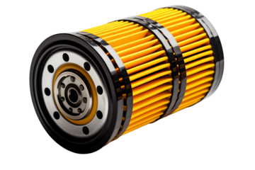 Car oil filter, isolated on transparent background