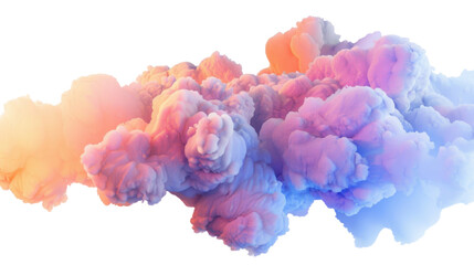 Fototapeta premium Colorful smoke cloud with transparent background creating abstract shapes