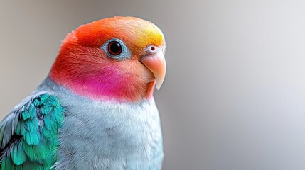 Colorful parrot close-up, blurred background, nature, wildlife photography, ideal for pet websites
