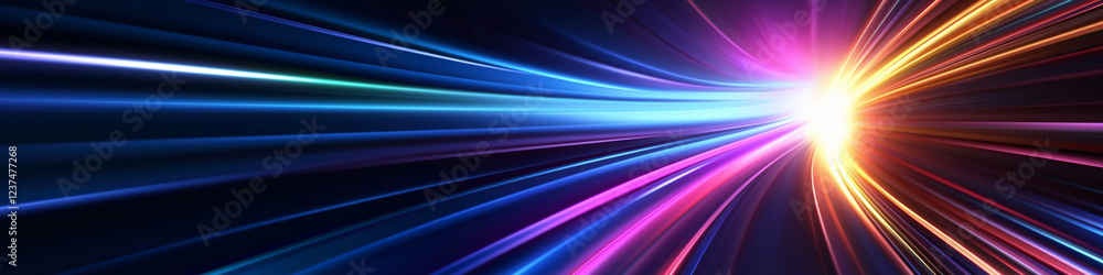 Poster abstract speed motion light trails background showing fast acceleration