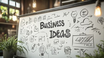 Obraz premium Exploring innovative business ideas in a creative workspace setting with visual inspiration