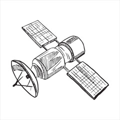 Space satellite  icon vector art illustration.