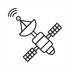 Space satellite  icon vector art illustration.