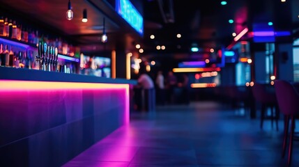Neon Nights: Vibrant Bar Atmosphere