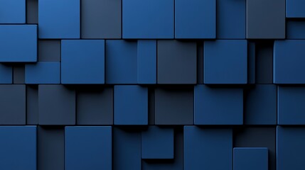 Navy Blue Cube Texture: Abstract background image featuring a geometric pattern of navy blue cubes in varying shades and depths, creating a textured and dimensional effect. Perfect for modern.