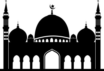 Islamic mosque vector silhouette