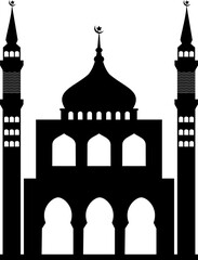 Islamic mosque vector silhouette