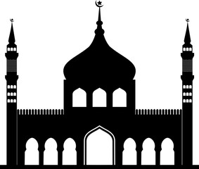 Islamic mosque vector silhouette