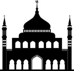 Islamic mosque vector silhouette