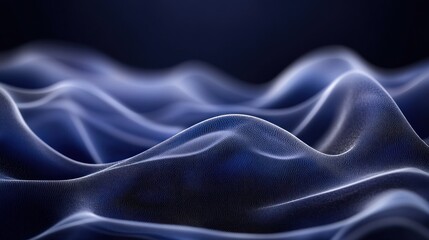 Obraz premium Abstract waves of fabric flowing in dark blue background