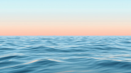 Fototapeta premium Serene Ocean Horizon: A Symphony of Blue and Tranquility
