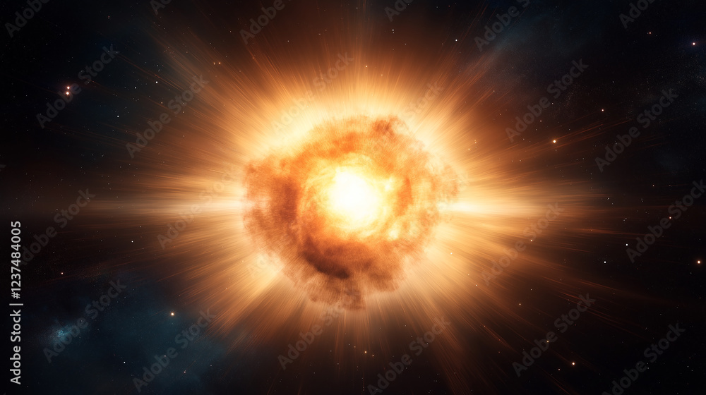 Fototapete supernova explosion creating a shockwave in deep space